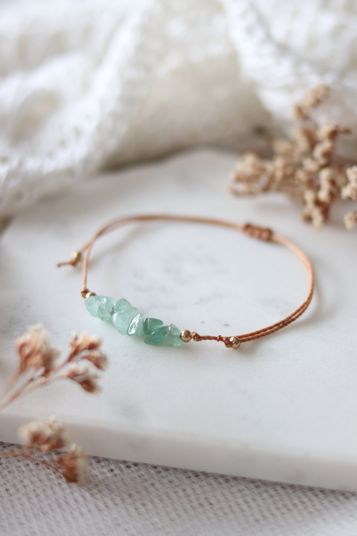 Bracelet Réglable en Aventurine Verte