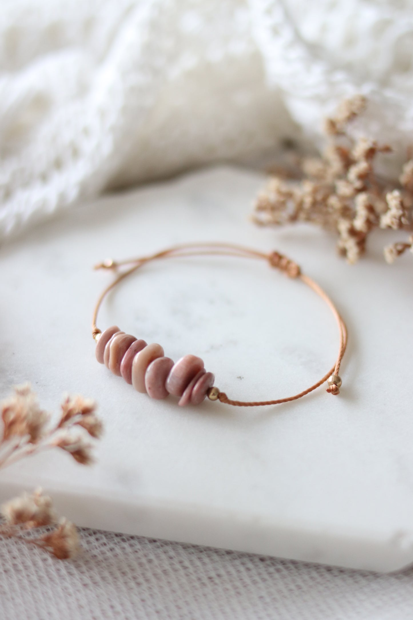 Bracelet Réglable en Rhodonite