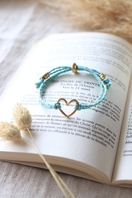 Bracelet "Cœur Libre" Bleu Clair