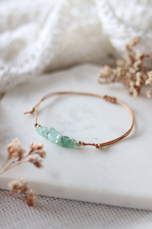 Bracelet Réglable en Aventurine Verte