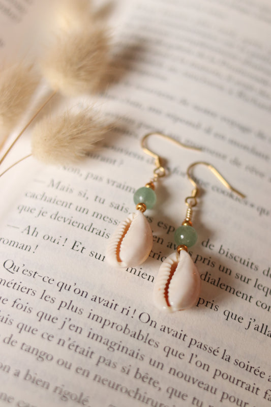 Boucles d'Oreilles "Océan" - Aventurine Verte