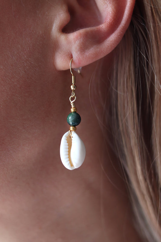 Boucles d'Oreilles "Océan" - Azurite Malachite