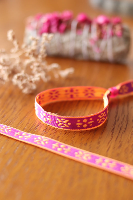 Bracelet Ruban "Rose"