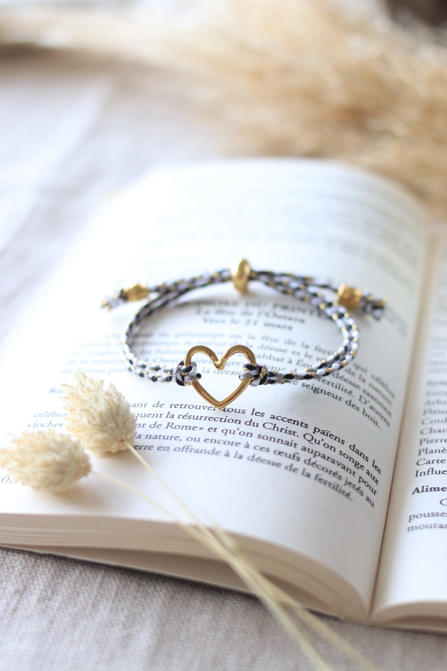 Bracelet "Cœur Libre" Noir & Blanc