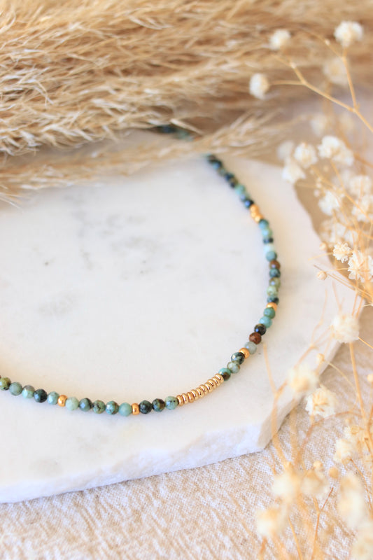 Collier "TOKY" en Turquoise Africaine